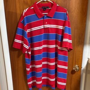 Cremieux Bold Red and Blue Striped Polo